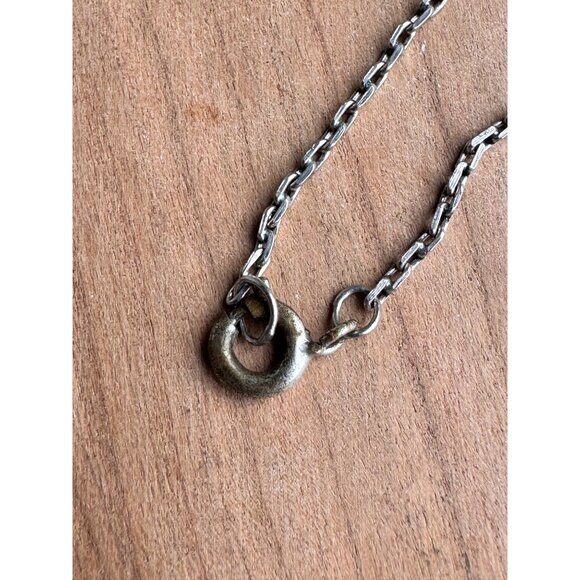 Sterling Silver Cross Pendant Necklace With Blue Opal Inlay 23" Chain For Women - Picture 4 of 8